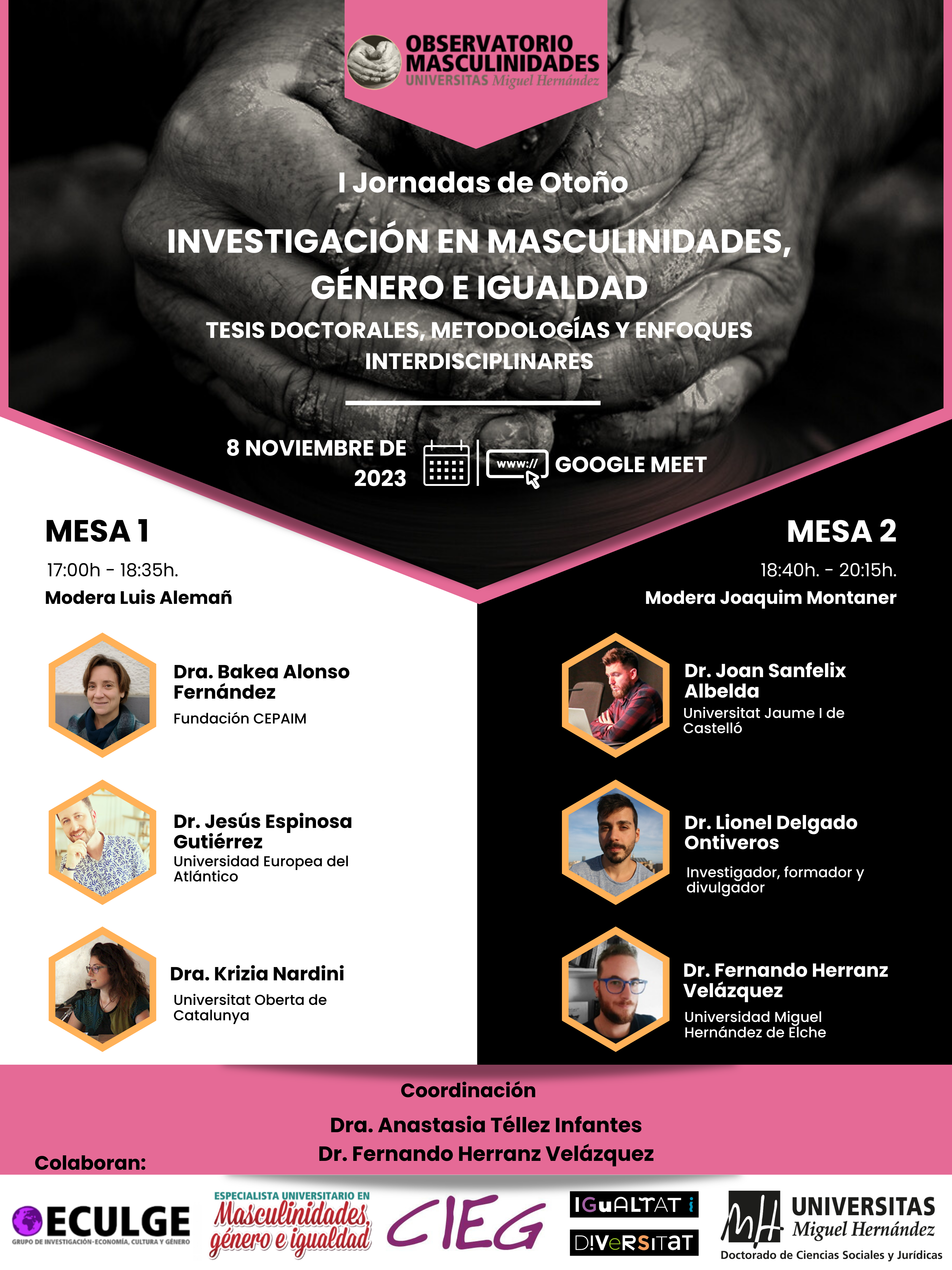 I Jornadas de otoño sobre masculinidades, género e igualdad